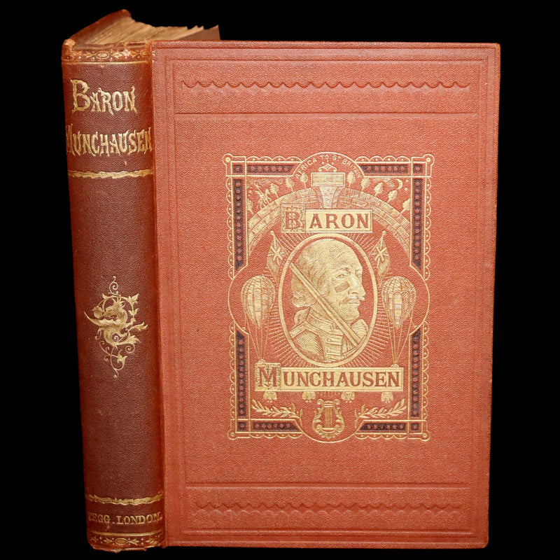 1868 Rare Book - The Travels and Surprising Adventures of Baron MUNCHAUSEN. Illustrated by Cruikshank.
