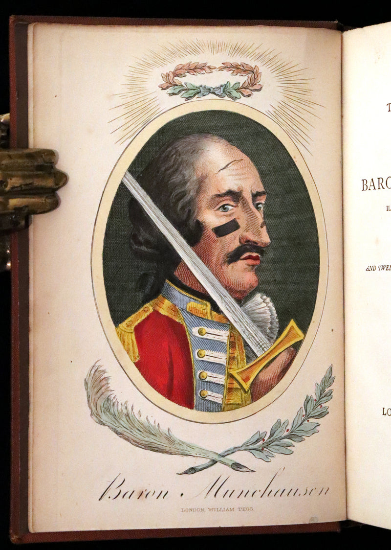 1868 Rare Book - The Travels and Surprising Adventures of Baron MUNCHAUSEN. Illustrated by Cruikshank.