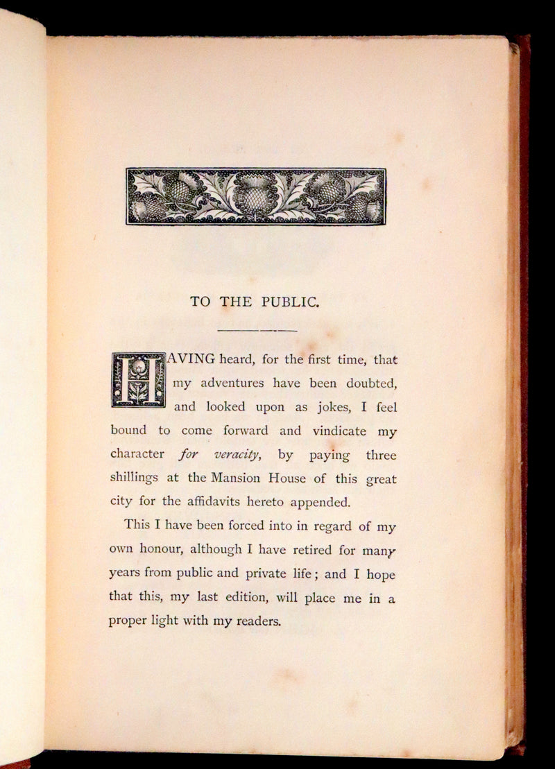 1868 Rare Book - The Travels and Surprising Adventures of Baron MUNCHAUSEN. Illustrated by Cruikshank.