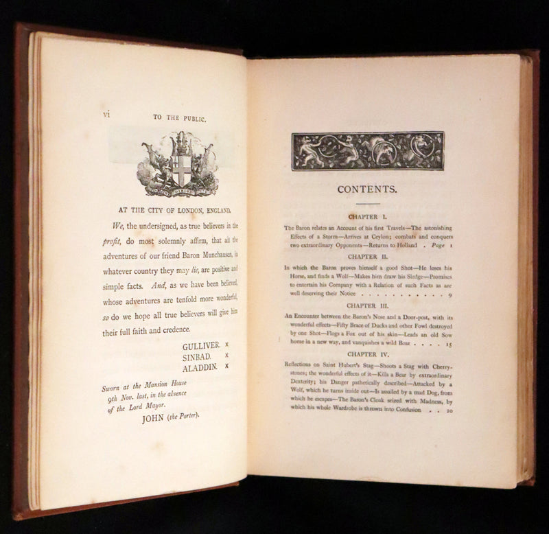 1868 Rare Book - The Travels and Surprising Adventures of Baron MUNCHAUSEN. Illustrated by Cruikshank.