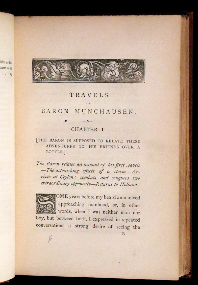 1868 Rare Book - The Travels and Surprising Adventures of Baron MUNCHAUSEN. Illustrated by Cruikshank.