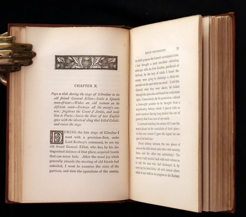 1868 Rare Book - The Travels and Surprising Adventures of Baron MUNCHAUSEN. Illustrated by Cruikshank.