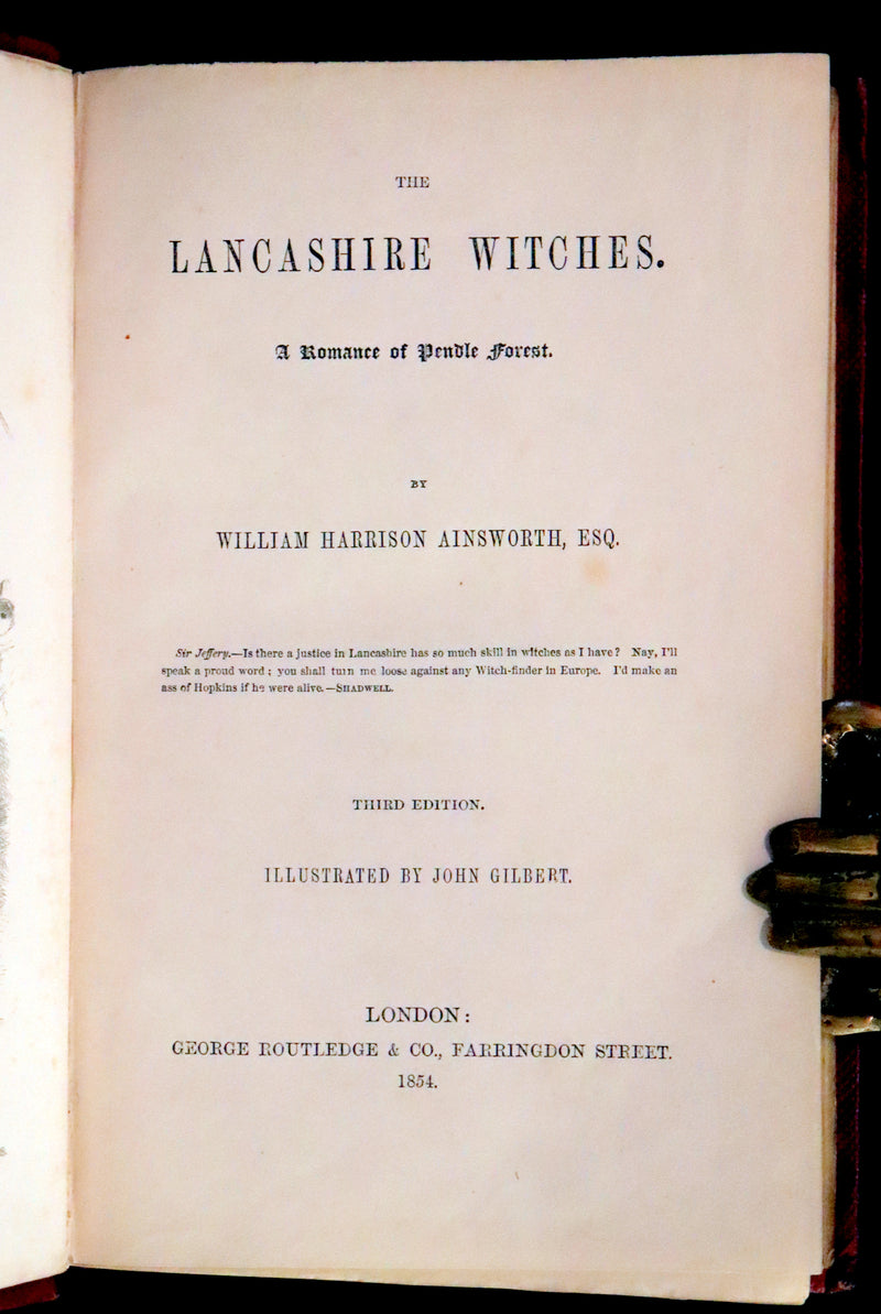 1854 Scarce Illustrated Edition - THE LANCASHIRE WITCHES. A Romance Of Pendle Forest.