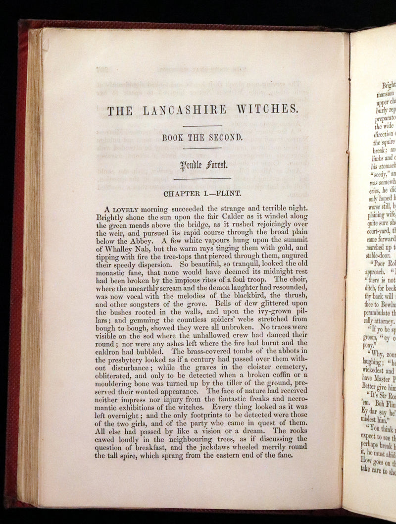 1854 Scarce Illustrated Edition - THE LANCASHIRE WITCHES. A Romance Of Pendle Forest.