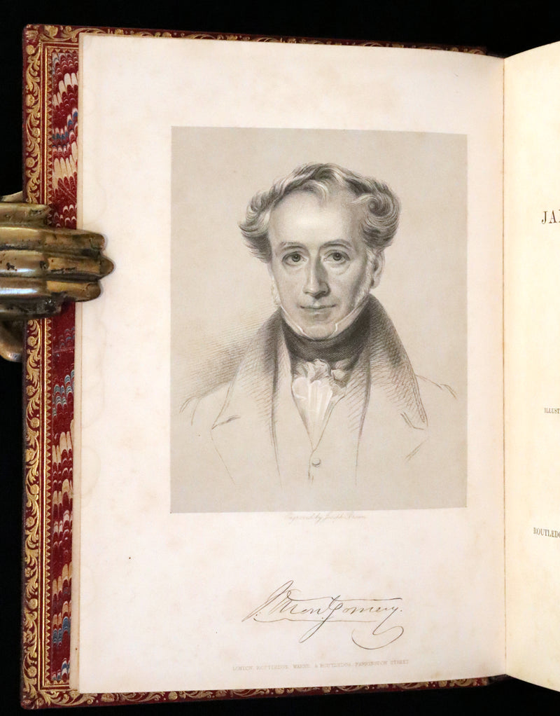 1860 Rare First Edition -  Poems of James Montgomery illustrated by John Gilbert, J. Wolf, Birket Foster, Etc.
