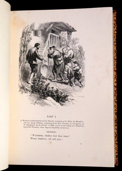 1860 Rare First Edition -  Poems of James Montgomery illustrated by John Gilbert, J. Wolf, Birket Foster, Etc.