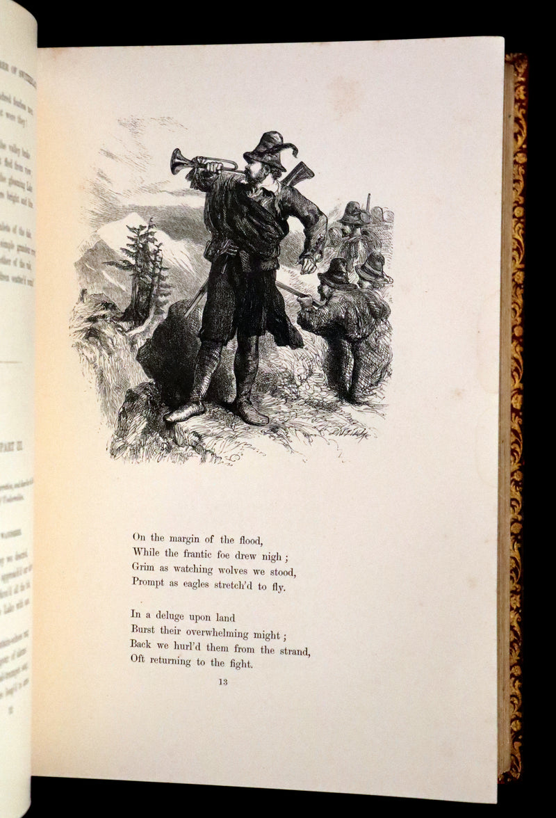 1860 Rare First Edition -  Poems of James Montgomery illustrated by John Gilbert, J. Wolf, Birket Foster, Etc.