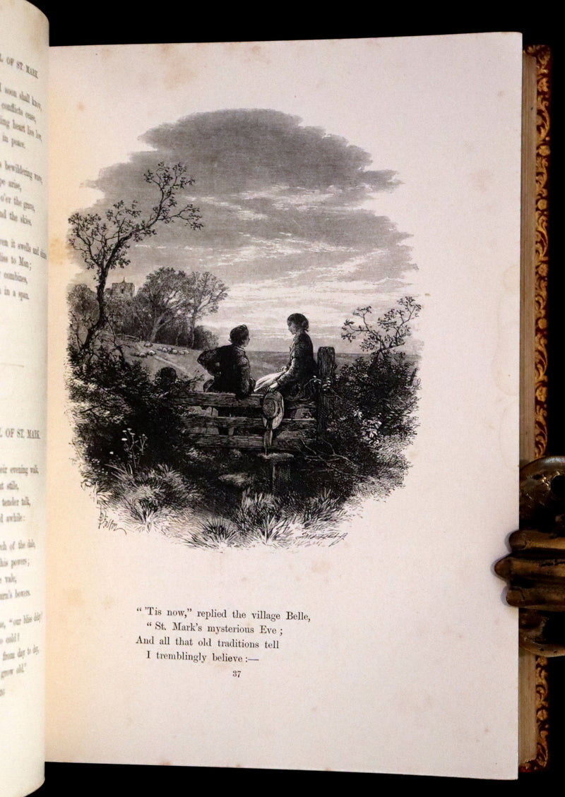 1860 Rare First Edition -  Poems of James Montgomery illustrated by John Gilbert, J. Wolf, Birket Foster, Etc.