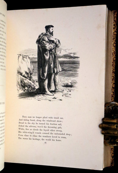 1860 Rare First Edition -  Poems of James Montgomery illustrated by John Gilbert, J. Wolf, Birket Foster, Etc.