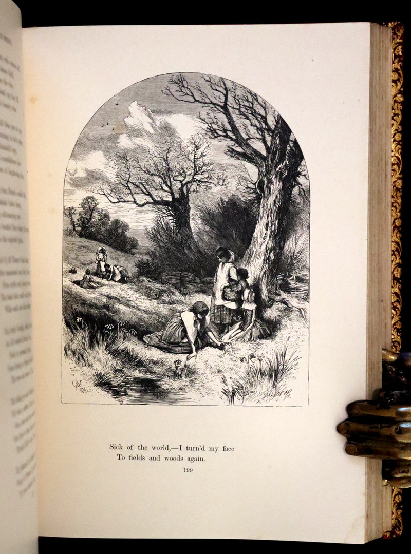 1860 Rare First Edition -  Poems of James Montgomery illustrated by John Gilbert, J. Wolf, Birket Foster, Etc.