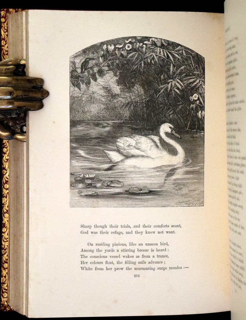 1860 Rare First Edition -  Poems of James Montgomery illustrated by John Gilbert, J. Wolf, Birket Foster, Etc.