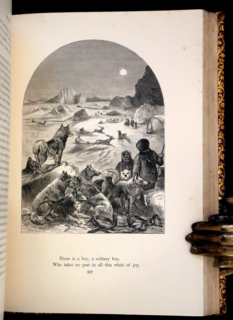 1860 Rare First Edition -  Poems of James Montgomery illustrated by John Gilbert, J. Wolf, Birket Foster, Etc.