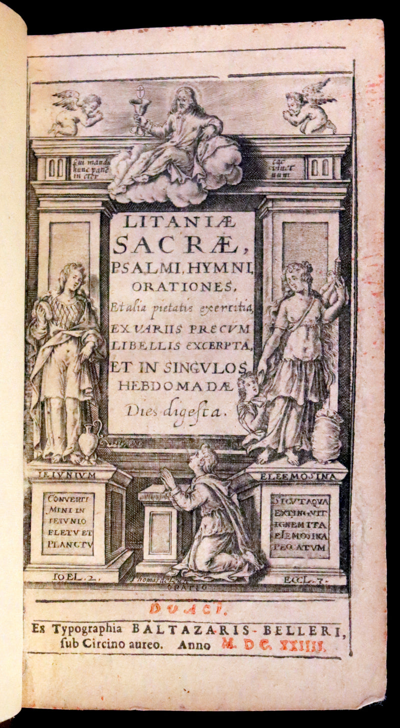 1624 Rare Latin Book - Litaniae Sacrae Illustrated by Thomas de Leu & Jacob de Weert.