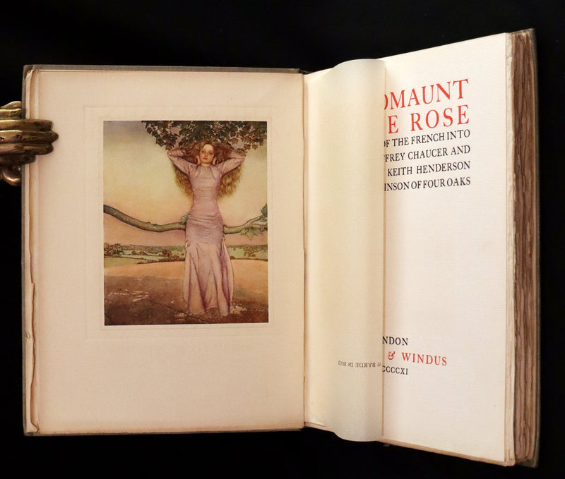 1911 First Illustrated Edition SIGNED by Keith Henderson - The Romaunt of the Rose by Chaucer. A Medieval Poem.