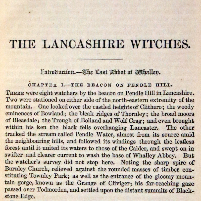 1851 Scarce Early Edition - THE LANCASHIRE WITCHES. A Romance Of Pendle Forest.