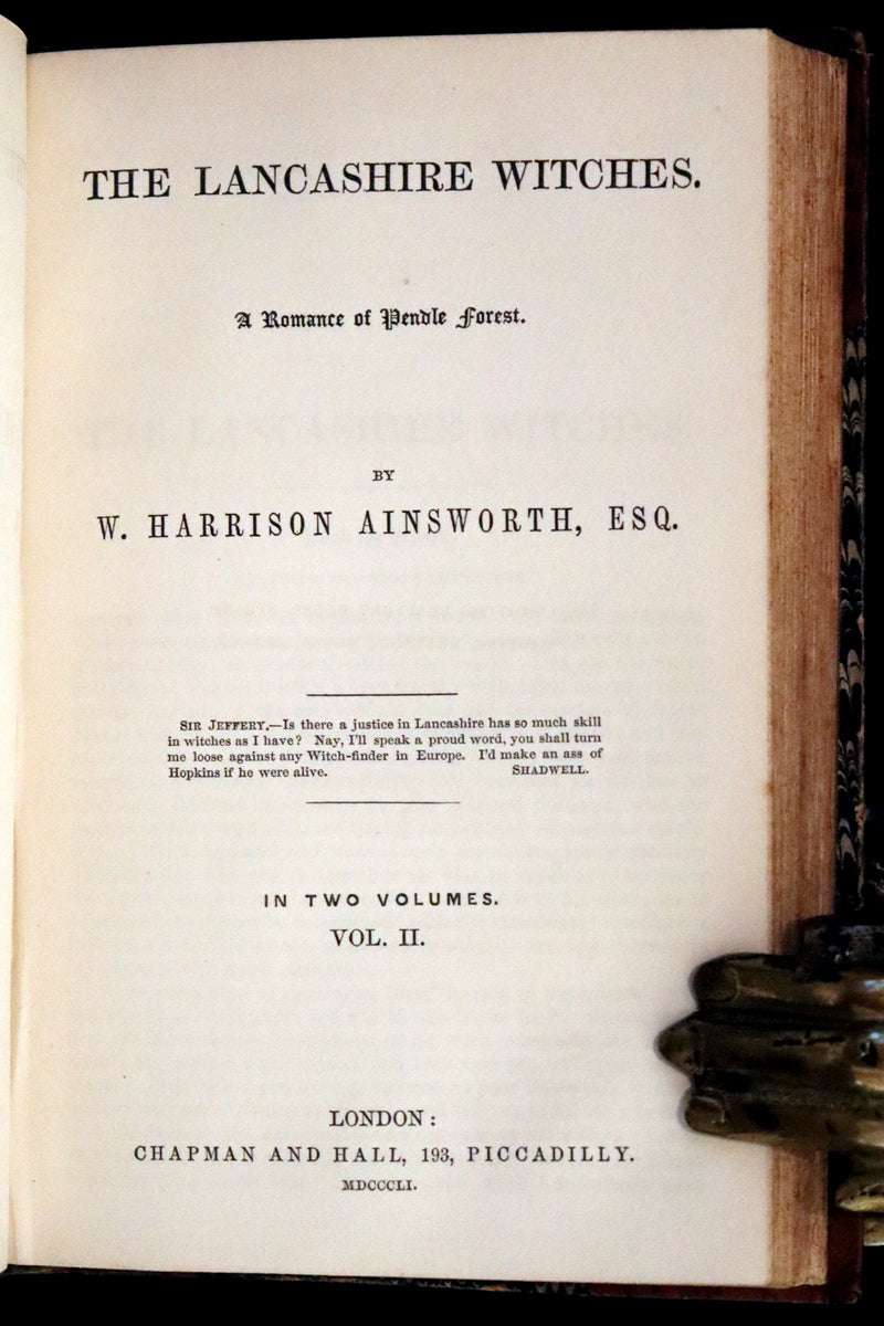 1851 Scarce Early Edition - THE LANCASHIRE WITCHES. A Romance Of Pendle Forest.
