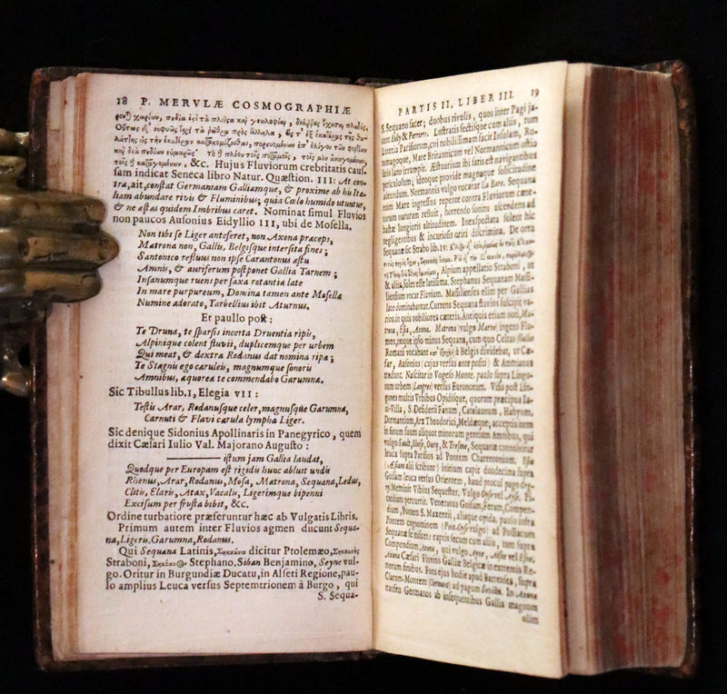 1636 Rare Geography Latin Book - P. Merulae Cosmographiae de Gallia on France with 25 Maps.