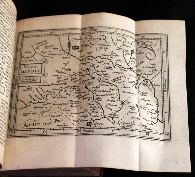 1636 Rare Geography Latin Book - P. Merulae Cosmographiae de Gallia on France with 25 Maps.