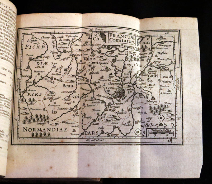 1636 Rare Geography Latin Book - P. Merulae Cosmographiae de Gallia on France with 25 Maps.