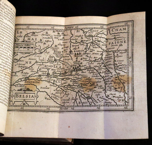 1636 Rare Geography Latin Book - P. Merulae Cosmographiae de Gallia on France with 25 Maps.