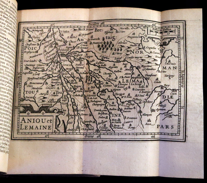 1636 Rare Geography Latin Book - P. Merulae Cosmographiae de Gallia on France with 25 Maps.