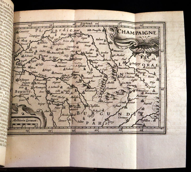 1636 Rare Geography Latin Book - P. Merulae Cosmographiae de Gallia on France with 25 Maps.