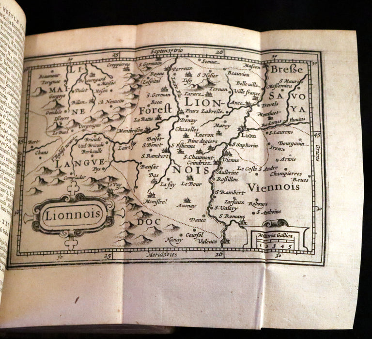 1636 Rare Geography Latin Book - P. Merulae Cosmographiae de Gallia on France with 25 Maps.