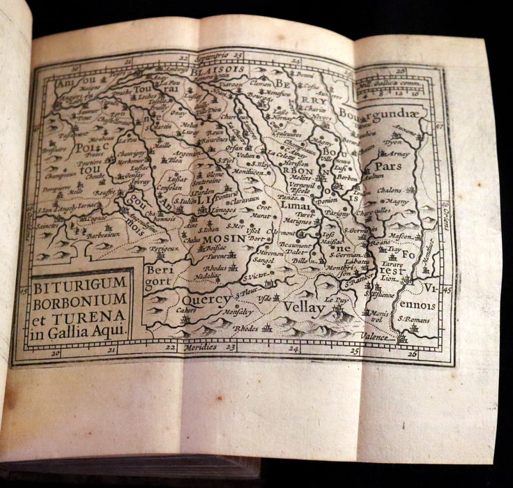 1636 Rare Geography Latin Book - P. Merulae Cosmographiae de Gallia on France with 25 Maps.