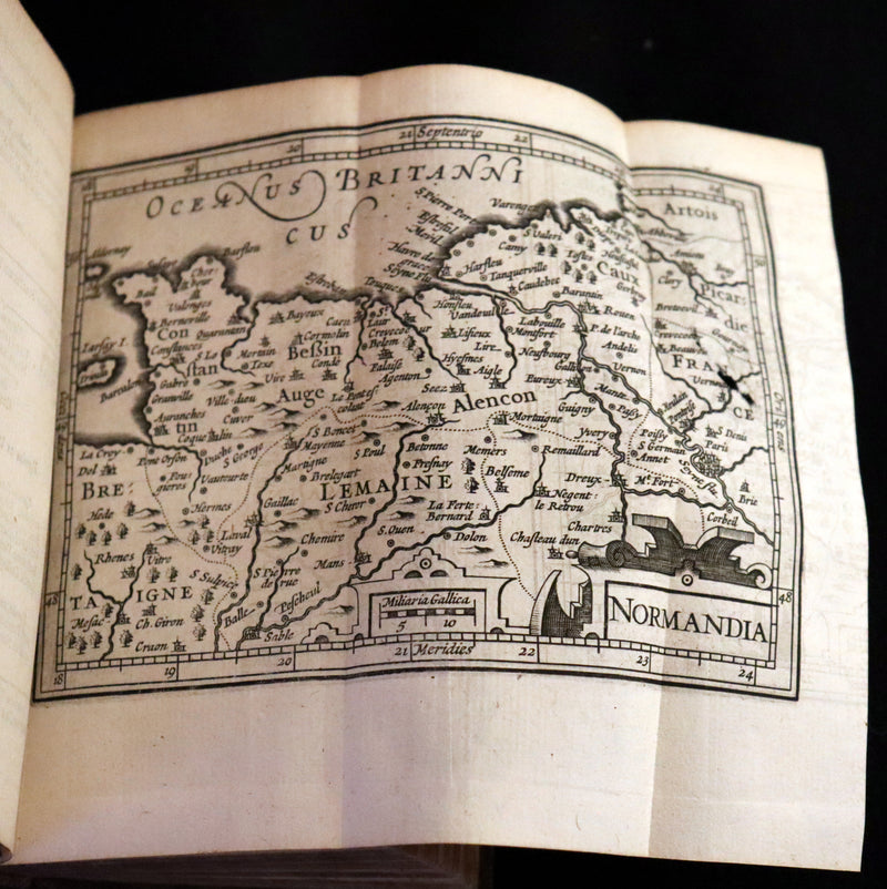 1636 Rare Geography Latin Book - P. Merulae Cosmographiae de Gallia on France with 25 Maps.