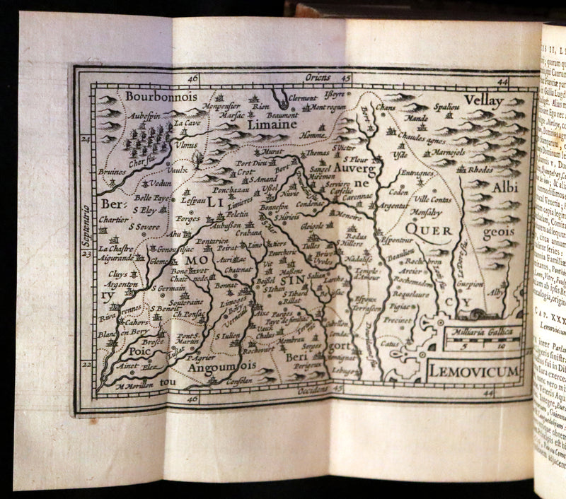 1636 Rare Geography Latin Book - P. Merulae Cosmographiae de Gallia on France with 25 Maps.