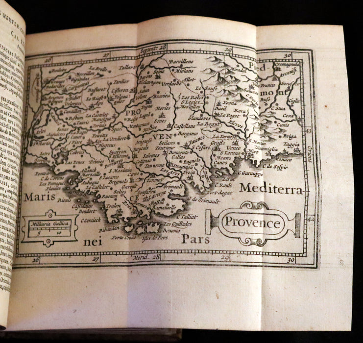 1636 Rare Geography Latin Book - P. Merulae Cosmographiae de Gallia on France with 25 Maps.