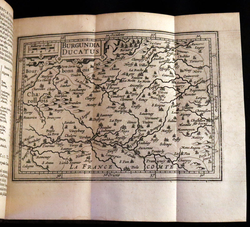 1636 Rare Geography Latin Book - P. Merulae Cosmographiae de Gallia on France with 25 Maps.