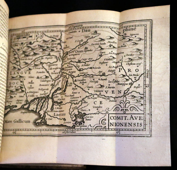 1636 Rare Geography Latin Book - P. Merulae Cosmographiae de Gallia on France with 25 Maps.