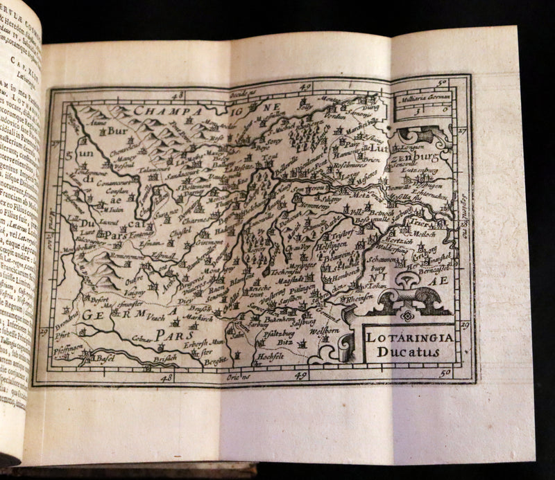 1636 Rare Geography Latin Book - P. Merulae Cosmographiae de Gallia on France with 25 Maps.