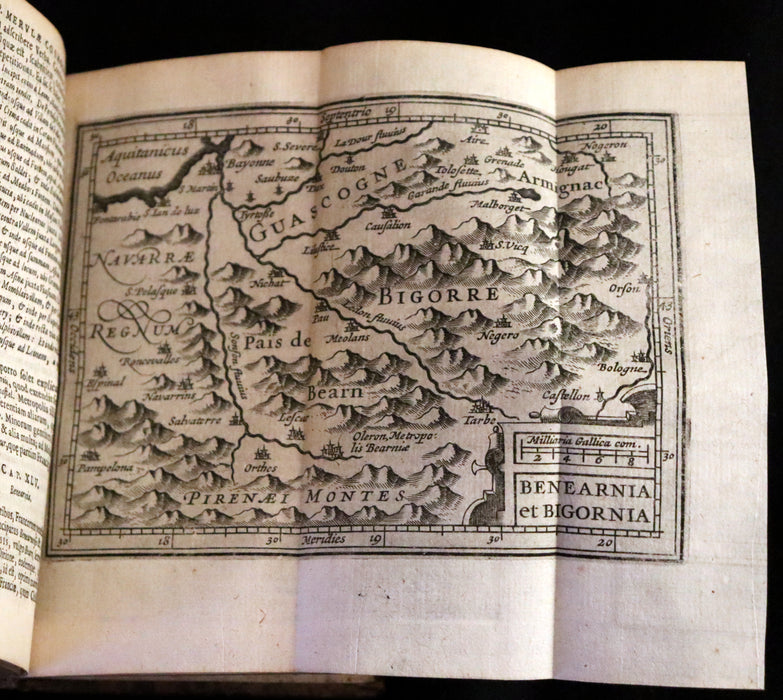 1636 Rare Geography Latin Book - P. Merulae Cosmographiae de Gallia on France with 25 Maps.