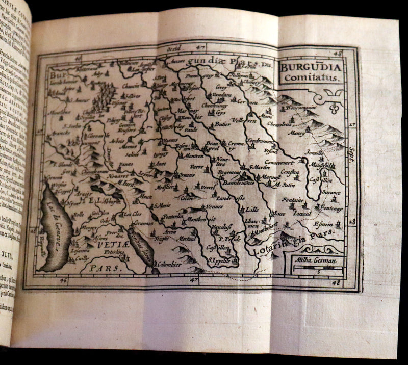 1636 Rare Geography Latin Book - P. Merulae Cosmographiae de Gallia on France with 25 Maps.