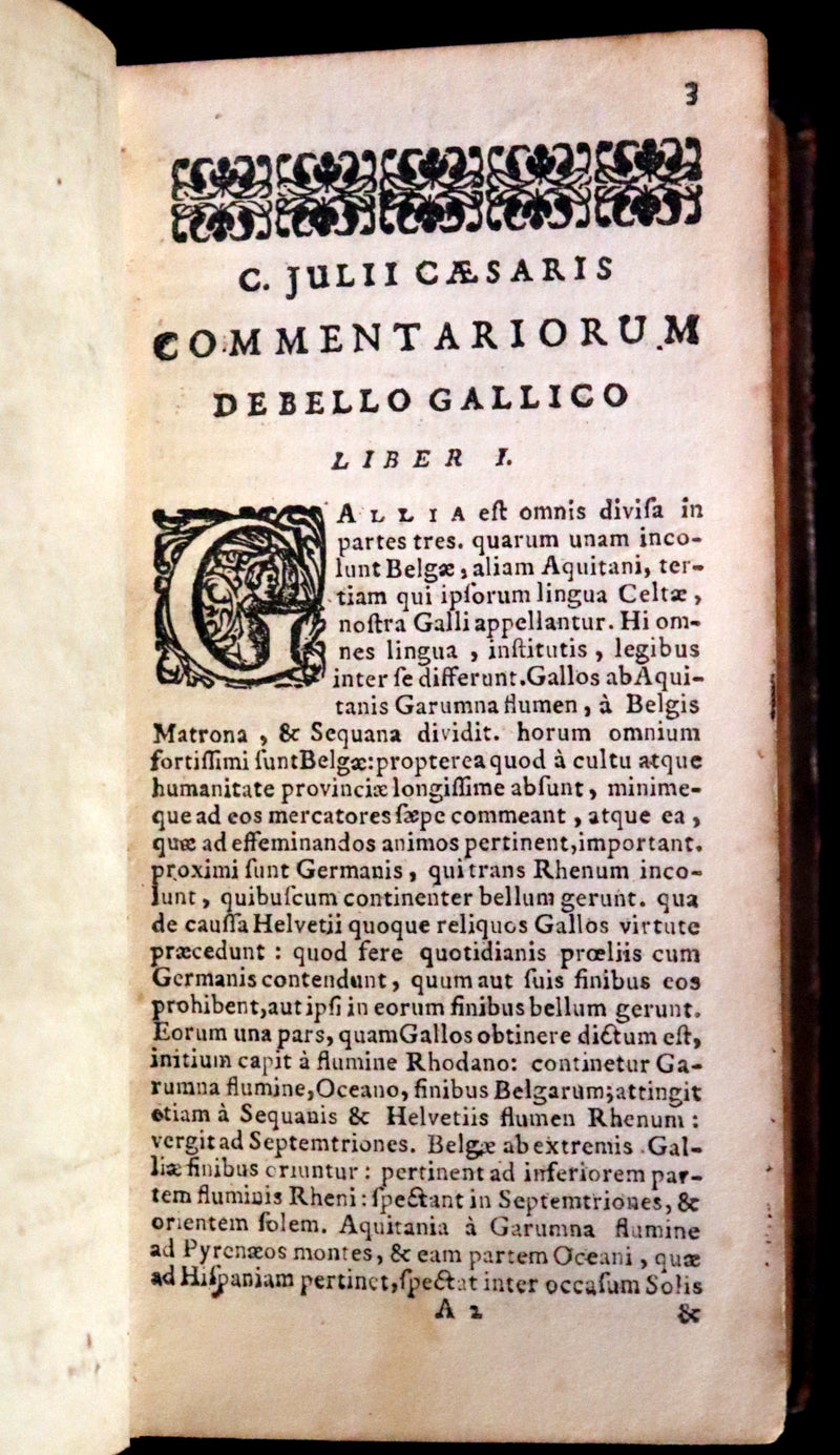 1685 Rare Latin Book - Works of Julius Caesar, The Gallic War, Civil War, &c.