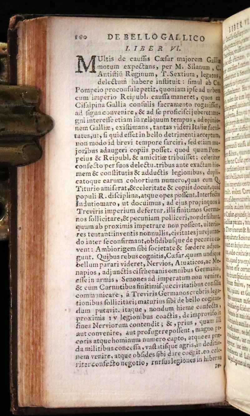 1685 Rare Latin Book - Works of Julius Caesar, The Gallic War, Civil War, &c.