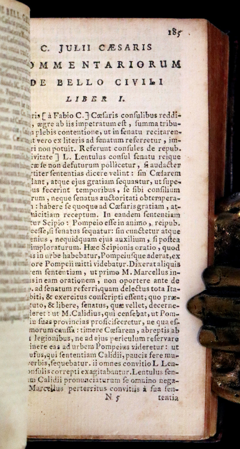 1685 Rare Latin Book - Works of Julius Caesar, The Gallic War, Civil War, &c.