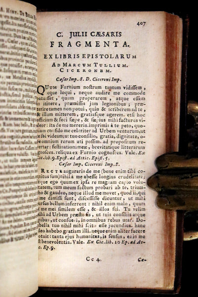 1685 Rare Latin Book - Works of Julius Caesar, The Gallic War, Civil War, &c.