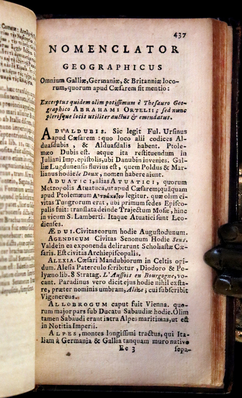 1685 Rare Latin Book - Works of Julius Caesar, The Gallic War, Civil War, &c.