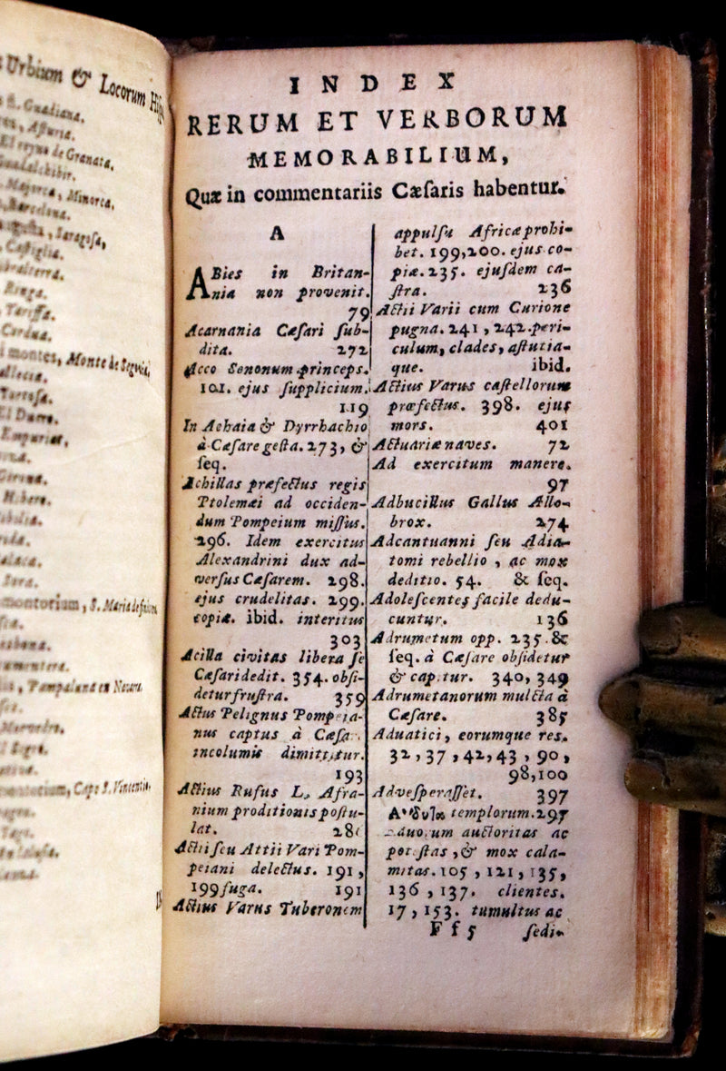 1685 Rare Latin Book - Works of Julius Caesar, The Gallic War, Civil War, &c.