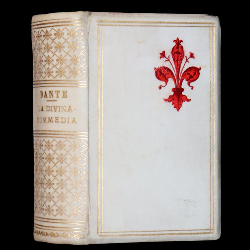 1890 Italian Vellum Book - La Divina Commedia di Dante Alighieri, Divine Comedy