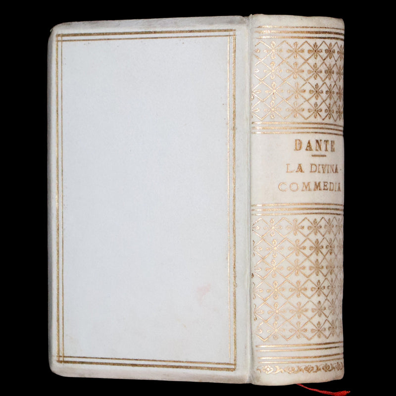 1890 Italian Vellum Book - La Divina Commedia di Dante Alighieri, Divine Comedy