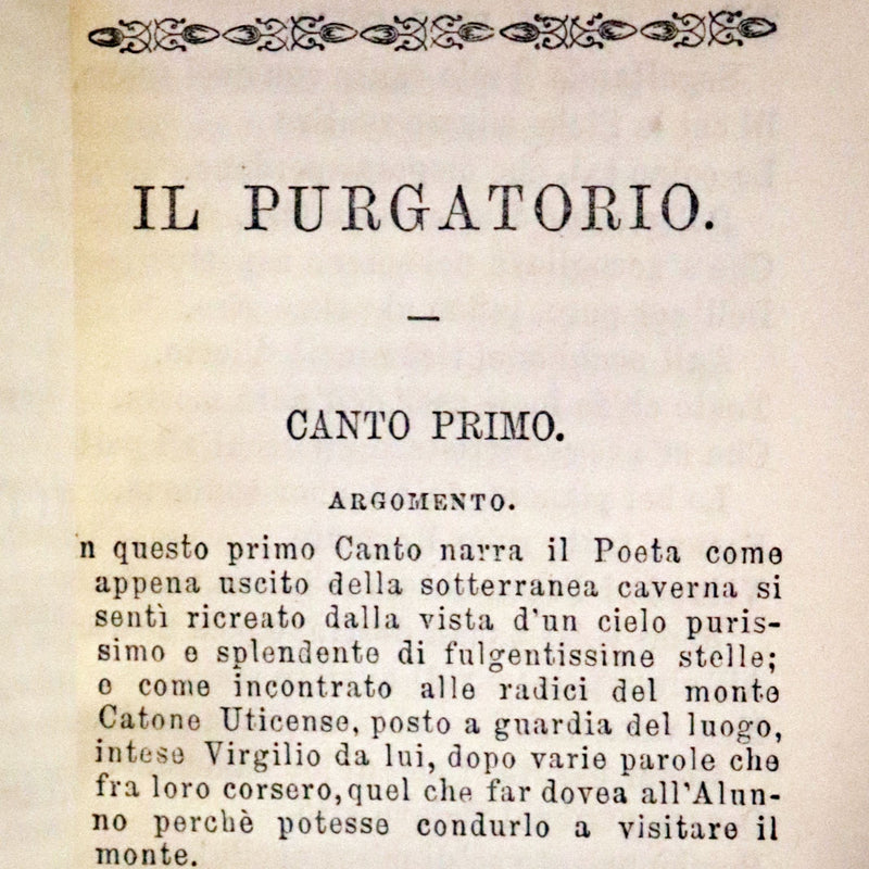 1890 Italian Vellum Book - La Divina Commedia di Dante Alighieri, Divine Comedy