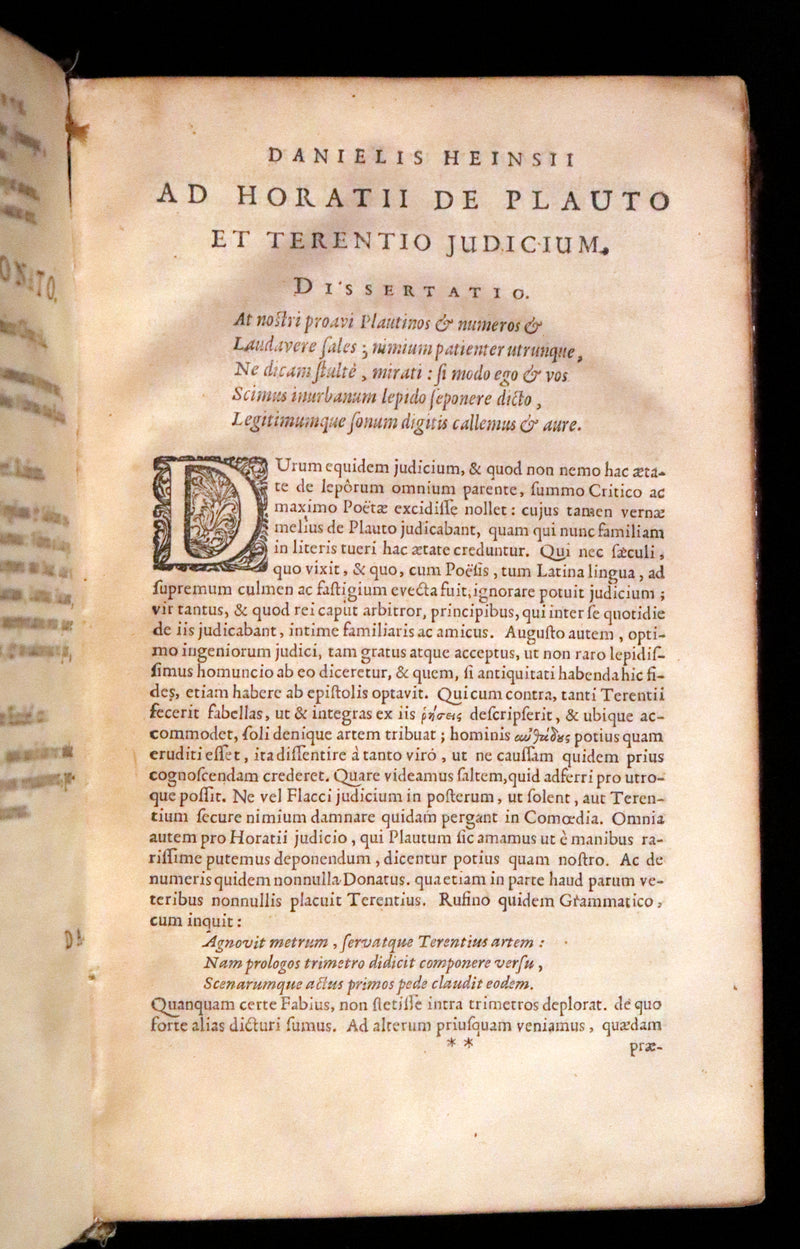 1651 Rare Latin Book - Terence's Comedies - Publii Terentii Carthaginiensis Afri, Comoediae sex.