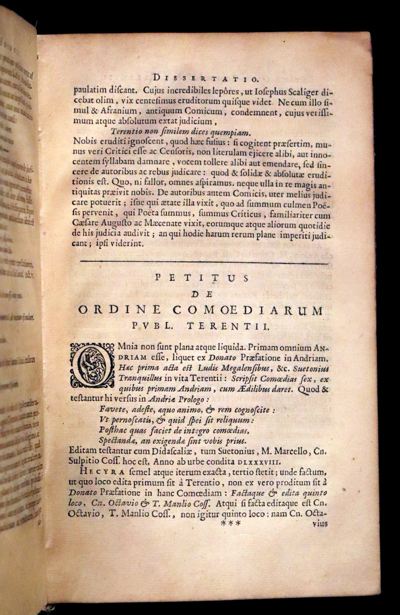 1651 Rare Latin Book - Terence's Comedies - Publii Terentii Carthaginiensis Afri, Comoediae sex.