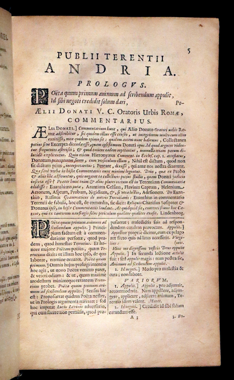 1651 Rare Latin Book - Terence's Comedies - Publii Terentii Carthaginiensis Afri, Comoediae sex.