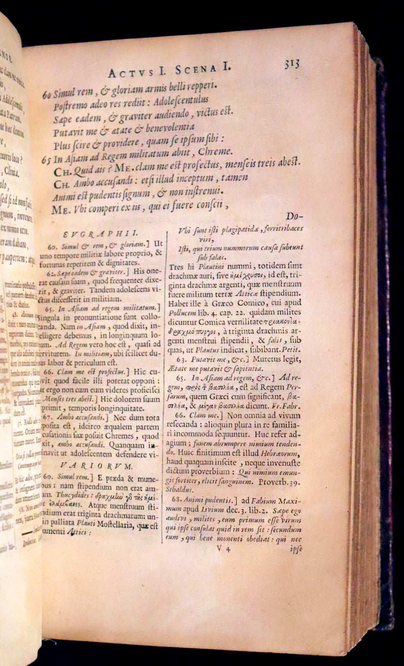 1651 Rare Latin Book - Terence's Comedies - Publii Terentii Carthaginiensis Afri, Comoediae sex.