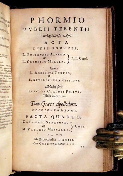 1651 Rare Latin Book - Terence's Comedies - Publii Terentii Carthaginiensis Afri, Comoediae sex.